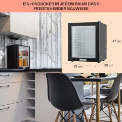 MKS-12 Minibar 24 Liter Klasse E Schwarz Glas 0dB -Haushaltsgeräte Geschäft 10005439 DE 0006 usp