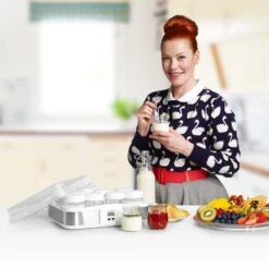 Gaia Joghurtmaker 12 Gläser A 150 Ml Timer Edelstahl -Haushaltsgeräte Geschäft 10011602 yy 0002 titel enie Klarstein Gaia Joghurtmaker weiss