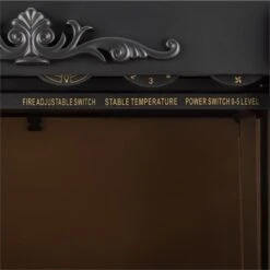 Grenoble Elektrischer Kamin Heizlüfter 1850 W Bodenrollen Thermostat -Haushaltsgeräte Geschäft 10012129 yy 0003 detail Klarstein Grenoble Elektrischer Kamin 2000W