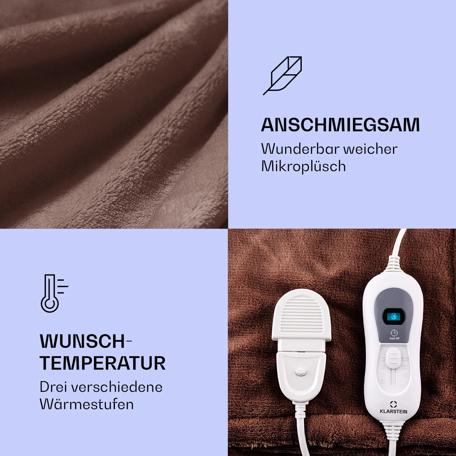 Dr. Watson XL Heizdecke 120W 3 Temperaturstufen 180x130 Cm Bedienteil 5 Dr. Watson XL Heizdecke 120W 3 Temperaturstufen 180x130 Cm Bedienteil – Bild 3