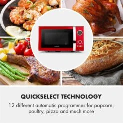 Fine Dinesty 2in1-Mikrowellen-Ofen Retro 23L 1000W 12 Programme Rot -Haushaltsgeräte Geschäft 10027094 yy 0005 logo Klarstein Fine Dinesty 2in1 Mikrowellen Ofen rot