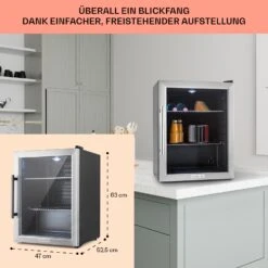 Beersafe XL Kühlschrank 60 Liter 2 Böden Panoramaglastür Edelstahl -Haushaltsgeräte Geschäft 10027672 DE 0006 usp