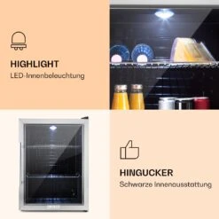 Beersafe XL Kühlschrank 60 Liter 2 Böden Panoramaglastür Edelstahl -Haushaltsgeräte Geschäft 10027672 de 0003 logo