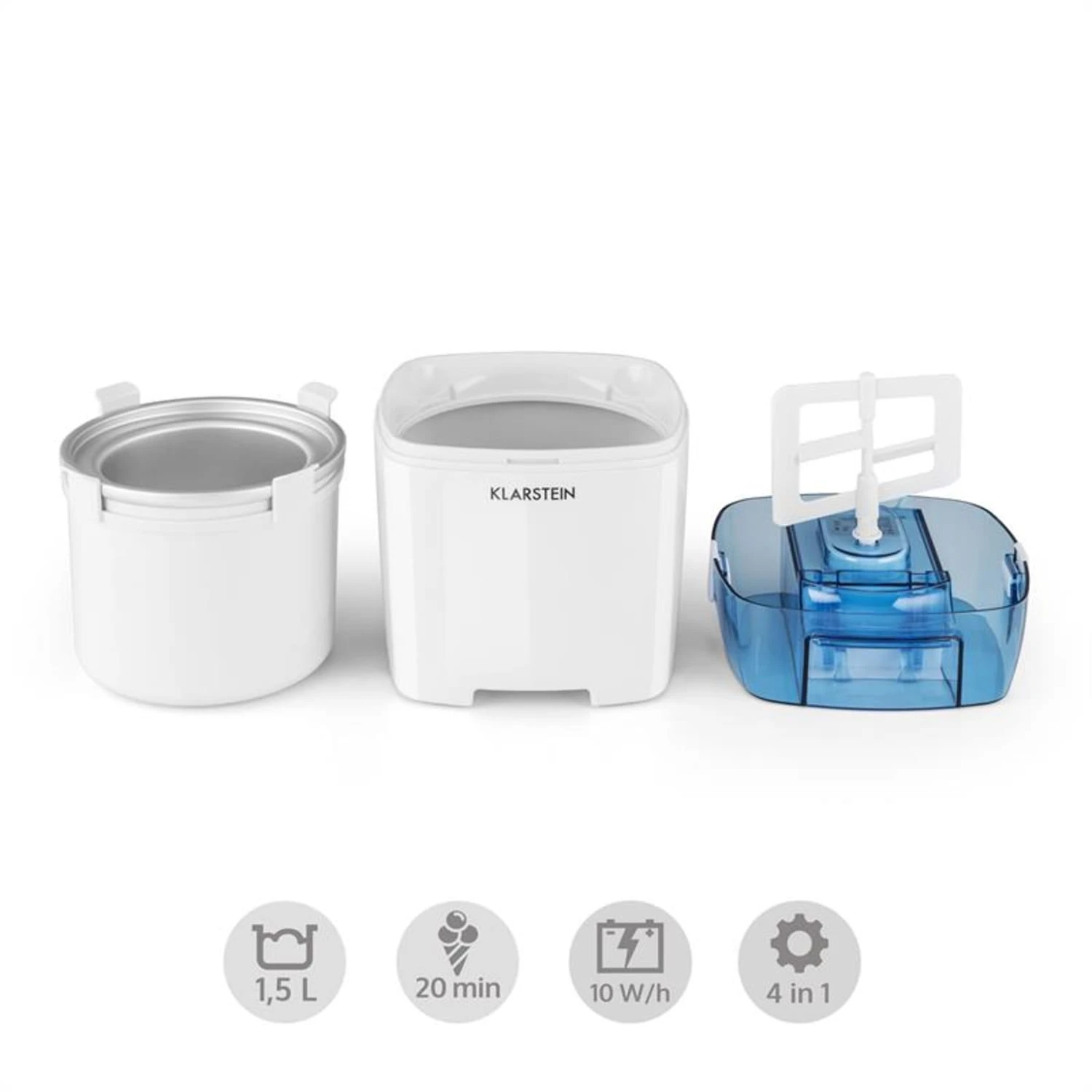 Creamberry Eiscremebereiter Flaschenkühler Frozen Yogurt 1,5l Weiß 5 Creamberry Eiscremebereiter Flaschenkühler Frozen Yogurt 1,5l Weiß – Bild 3