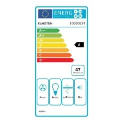 Lumio Neo Retro-Dunstabzugshaube 60cm 610m³/h A Edelstahl Schwarz -Haushaltsgeräte Geschäft 10030274 energy label