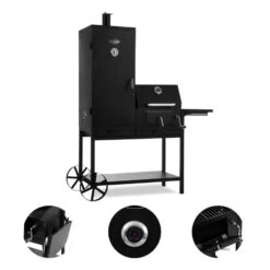 Fleischbrocken Holzkohlegrill Smoker Räucherofen BBQ-Grill Schwarz -Haushaltsgeräte Geschäft 10030554 yy 0005 detail Professional charcoal grill and smoker