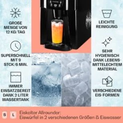 Ice Volcano 2G Eismaschine LED 12kg Je 24h 2l 6-12min Schwarz -Haushaltsgeräte Geschäft 10030844 DE 0002 usp