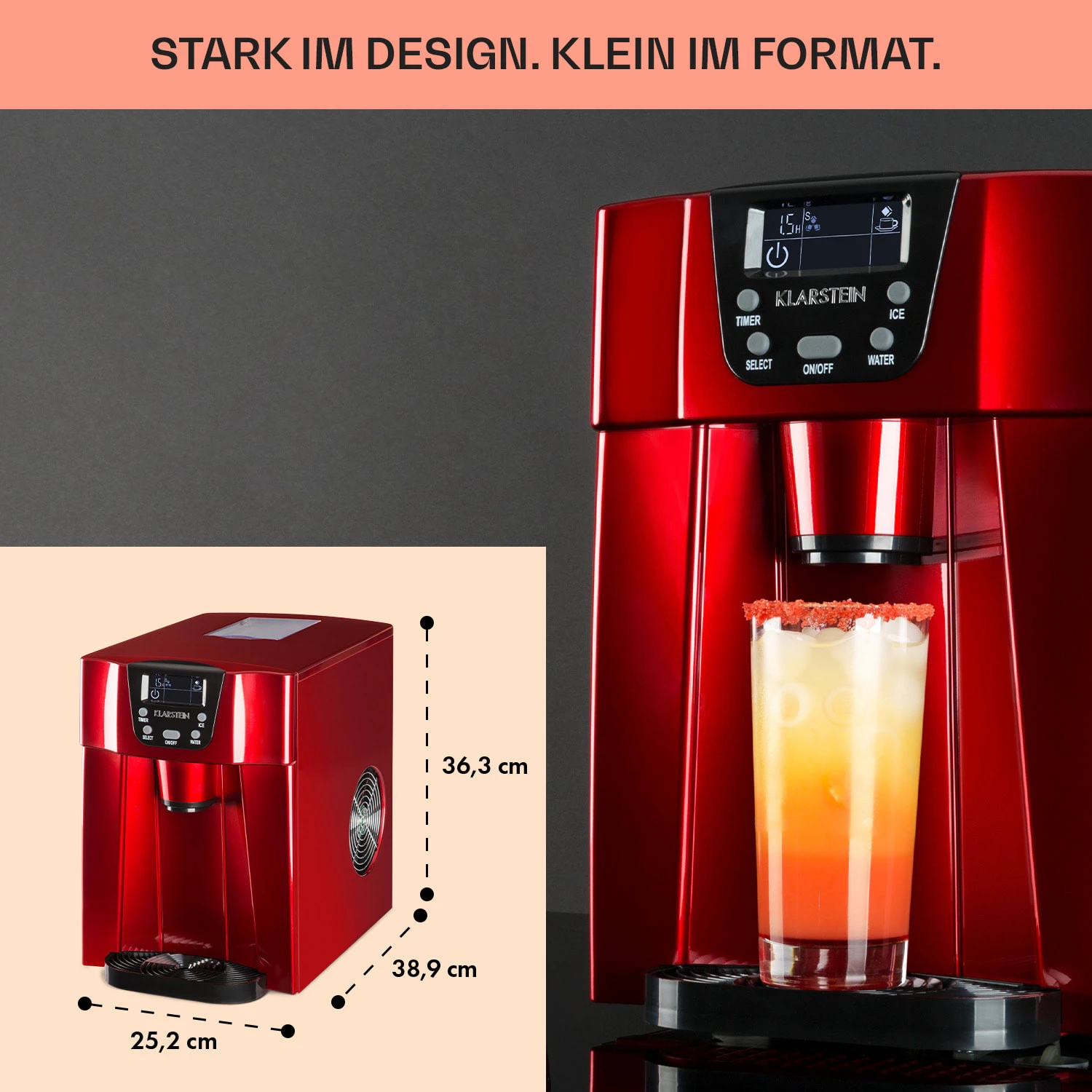 Ice Volcano 2G Eismaschine LED 12kg Je 24h 2l 6-12min Rot 8 Ice Volcano 2G Eismaschine LED 12kg Je 24h 2l 6-12min Rot – Bild 6