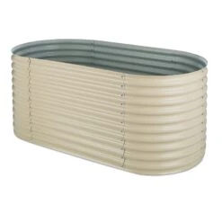High Grow Hochbeet Gartenbeet 2,0m Zink-Alu-Beschichtung Beige