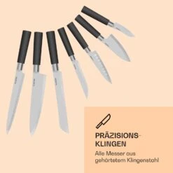 Kitano 8tlg. Messer-Set Mit Block 7 Messer Stahl Edler Holzblock -Haushaltsgeräte Geschäft 10031653 de 0004 logo