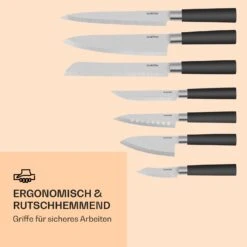 Kitano 8tlg. Messer-Set Mit Block 7 Messer Stahl Edler Holzblock -Haushaltsgeräte Geschäft 10031653 de 0006 logo