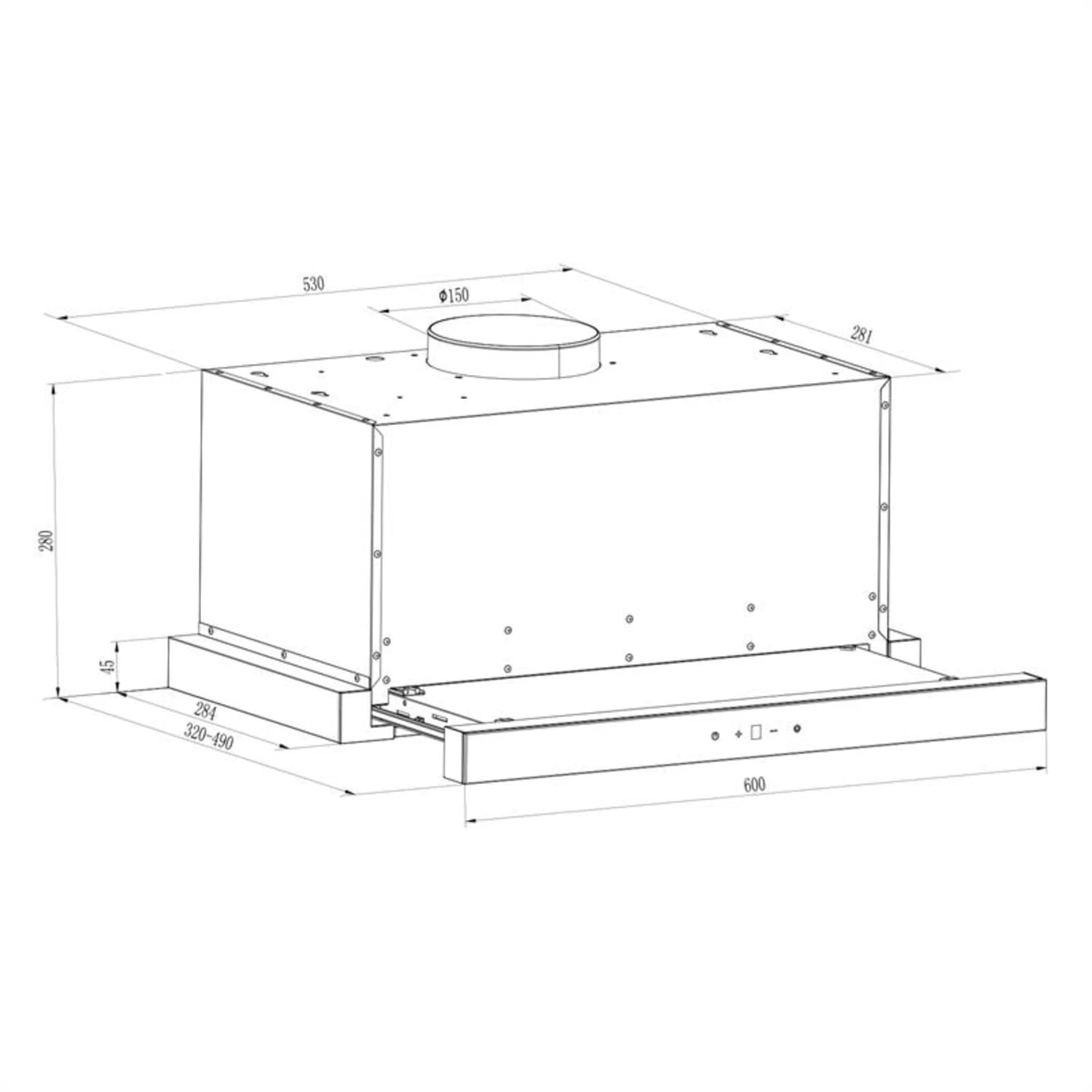 Vinea Unterbau-Dunstabzugshaube Flachschirmhaube 60cm Schwarz 8 Vinea Unterbau-Dunstabzugshaube Flachschirmhaube 60cm Schwarz – Bild 6
