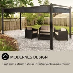 Pantheon 3x4 Pergola Vordach 3x4m Aluminium Sonnendach Polyester Grau -Haushaltsgeräte Geschäft 10031883 DE 0006 usp