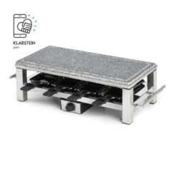 Schmelzlette Raclette 1500W Naturstein-Platte Edelstahlgehäuse -Haushaltsgeräte Geschäft 10032028 yy 0007 logo Klarstein Schmelzlette Raclette 1500W Edelstahl
