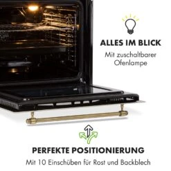 Victoria Einbaubackofen Retro-Design 9 Funktionen 50-250°C Elfenbein -Haushaltsgeräte Geschäft 10032485 de 0007 logo