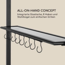 Steakhouse Grilldach 220x215x140cm PE 180 G/m² Flammhemmend Stahl Grau -Haushaltsgeräte Geschäft 10032523 de 0004 logo