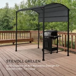 Steakhouse Grilldach 220x215x140cm PE 180 G/m² Flammhemmend Stahl Grau -Haushaltsgeräte Geschäft 10032523 de 0005 logo