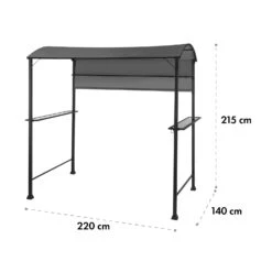 Steakhouse Grilldach 220x215x140cm PE 180 G/m² Flammhemmend Stahl Grau -Haushaltsgeräte Geschäft 10032523 yy 0011 logo