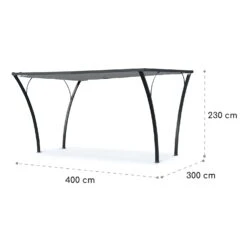 Palazzo Pavillon 4x3m Faltdach Polyester Aluminium Schwarz / Grau -Haushaltsgeräte Geschäft 10032577 yy 0007 logo