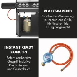 Highgrade 4 IB Gasgrill 6 Brenner 19,8 KW 71x46cm Grill Edelstahl -Haushaltsgeräte Geschäft 10032580 de 0008 logo