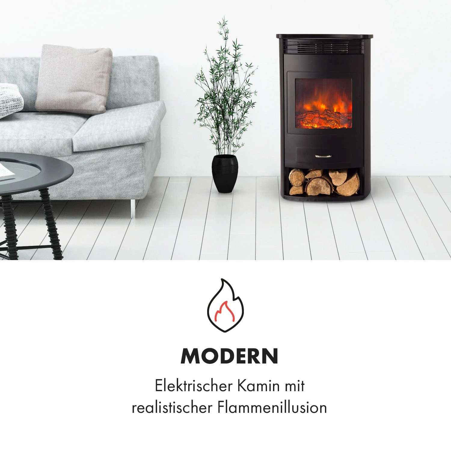 Bormio Elektrischer Kamin 950/1900W Thermostat Wochentimer 4 Bormio Elektrischer Kamin 950/1900W Thermostat Wochentimer – Bild 2