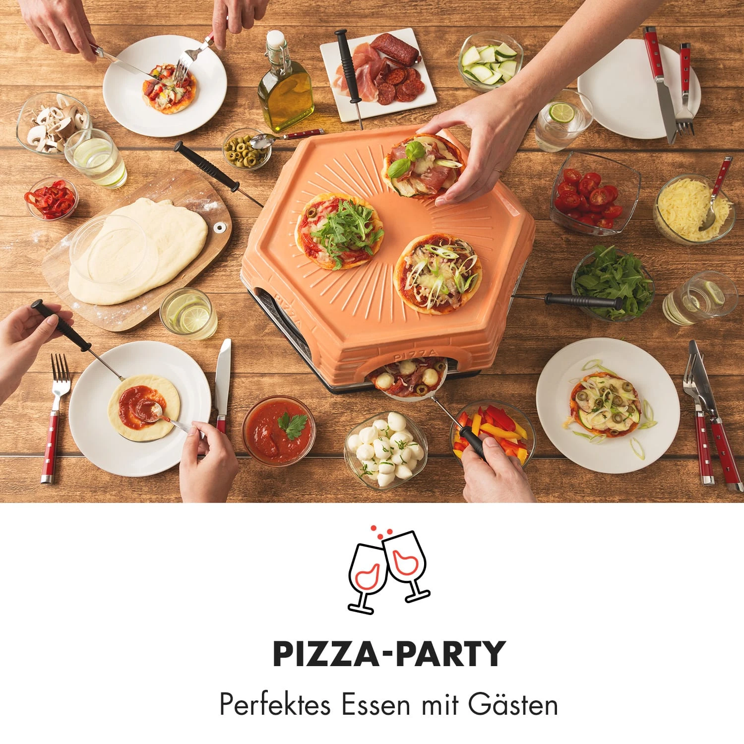Capricciosa Pizzaofen 1500W Abdeckung Aus Terracotta Warmhaltefunktion 7 Capricciosa Pizzaofen 1500W Abdeckung Aus Terracotta Warmhaltefunktion – Bild 5
