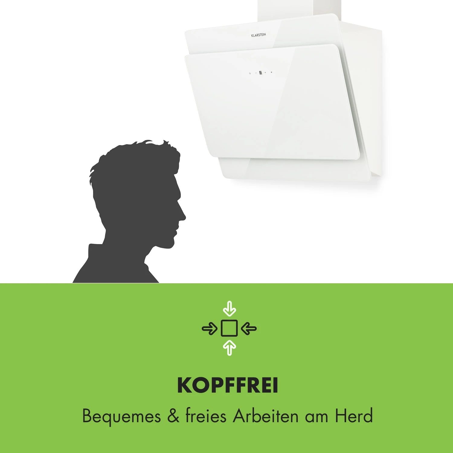 Klarstein Aurica 60 Dunstabzugshaube 60cm 600 M³/h LED Touch Glas Weiß 6 Klarstein Aurica 60 Dunstabzugshaube 60cm 600 M³/h LED Touch Glas Weiß – Bild 4