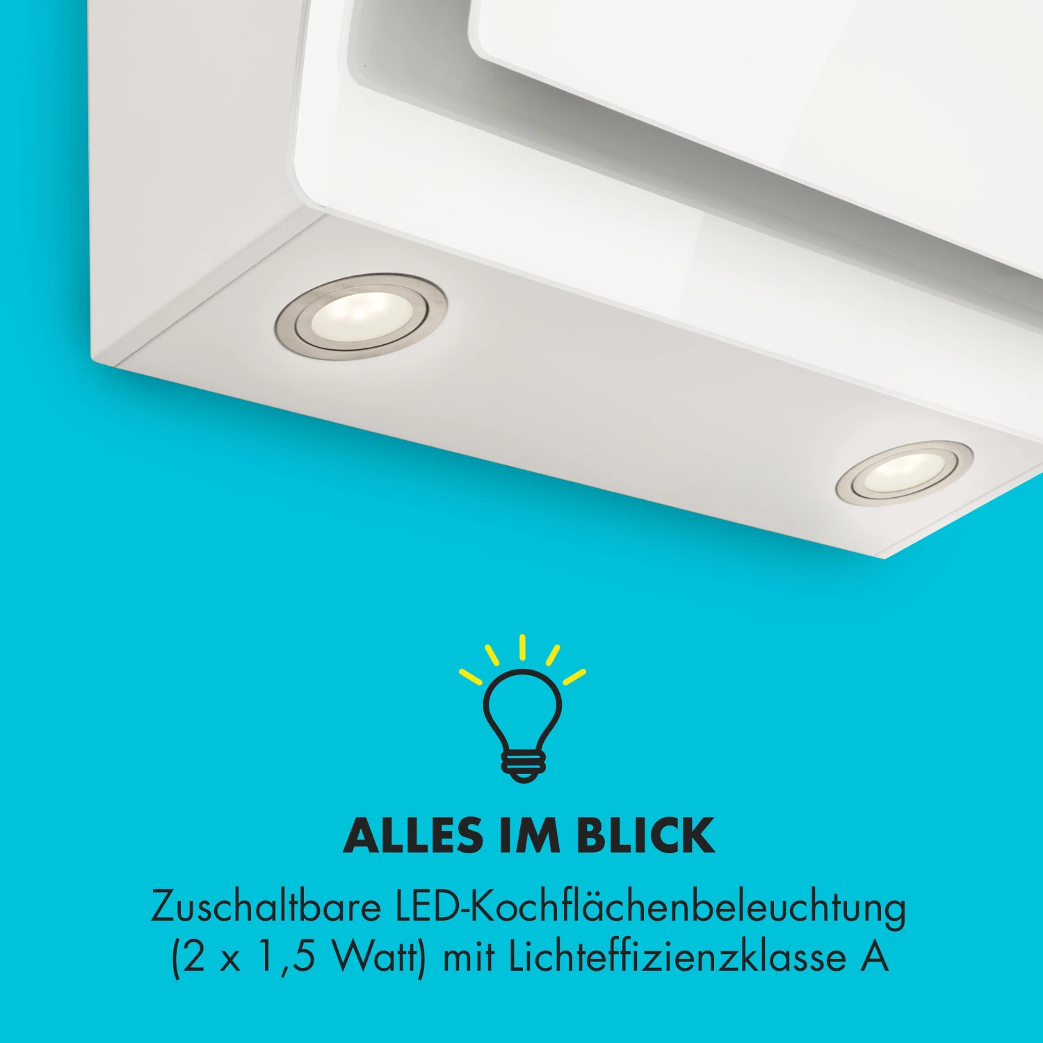 Klarstein Aurica 60 Dunstabzugshaube 60cm 600 M³/h LED Touch Glas Weiß 9 Klarstein Aurica 60 Dunstabzugshaube 60cm 600 M³/h LED Touch Glas Weiß – Bild 7