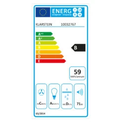 Aurica 90 Dunstabzugshaube 90cm 600 M³/h LED Touch Glas Weiß -Haushaltsgeräte Geschäft 10032767 energy label