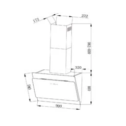 Aurica 90 Dunstabzugshaube 90cm 600 M³/h LED Touch Glas Weiß -Haushaltsgeräte Geschäft 10032767 yy 0009 logo