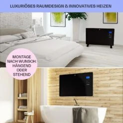 Norderney Konvektions-Heizgerät Thermostat Timer 2000W 30m² Schwarz -Haushaltsgeräte Geschäft 10032789 de 0007 usp