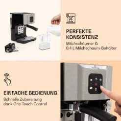 BellaVita Kaffeemaschine 3-in-1 1450 W 20 Bar Milchschäumer -Haushaltsgeräte Geschäft 10032806 de 0003 logo