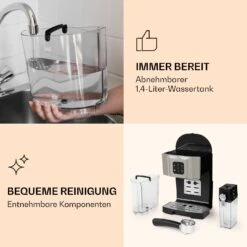 BellaVita Kaffeemaschine 3-in-1 1450 W 20 Bar Milchschäumer -Haushaltsgeräte Geschäft 10032806 de 0004 logo