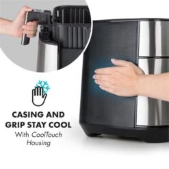 AeroVital Heißluftfritteuse 1700W 5,4 Liter Timer Edelstahl Silber 17 AeroVital Heißluftfritteuse 1700W 5,4 Liter Timer Edelstahl Silber -Haushaltsgeräte Geschäft 10032848 yy 0006 logo Klarstein AeroVital Heissluftfritteuse silber reedit