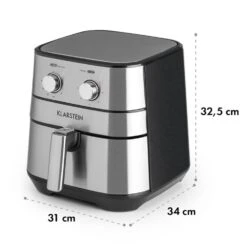 AeroVital Heißluftfritteuse 1700W 5,4 Liter Timer Edelstahl Silber 21 AeroVital Heißluftfritteuse 1700W 5,4 Liter Timer Edelstahl Silber -Haushaltsgeräte Geschäft 10032848 yy 0010 logo Klarstein AeroVital Heissluftfritteuse silber reedit