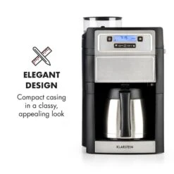 Aromatica II Thermo Kaffeemaschine, Mahlwerk, 1,25 L, Silber -Haushaltsgeräte Geschäft 10032875 yy 0003 logo Klarstein Aromatica II Thermo Kaffeemaschine silber