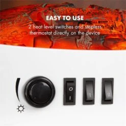 Meran Elektrischer Kamin 950/1850W 2-stufige Heizung Gusseisen-Stil -Haushaltsgeräte Geschäft 10032974 yy 0004 logo Klarstein Meran Elektrischer Kamin weiss