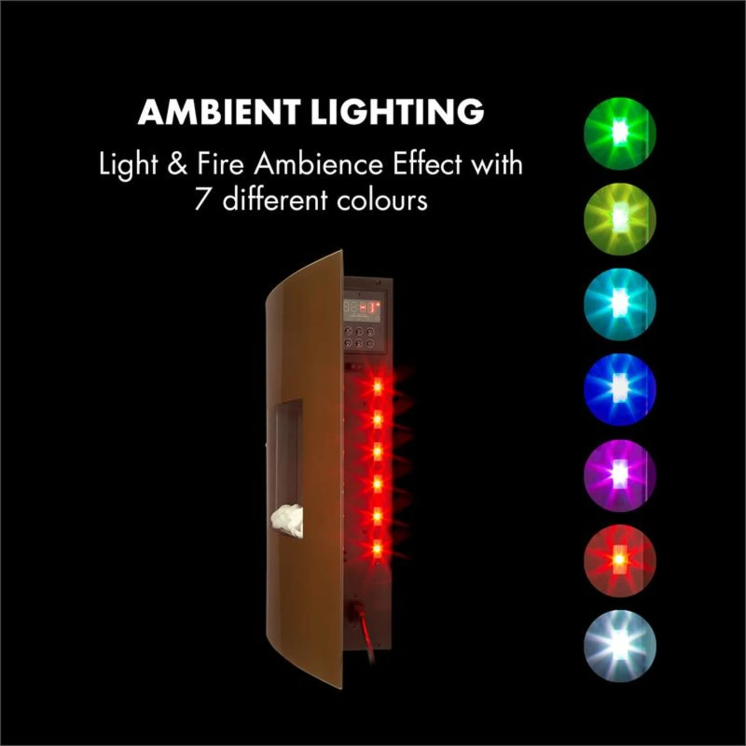 Curved Copper L&F Elektrischer Kamin 1000/2000W Glas Fernbedienung 5 Curved Copper L&F Elektrischer Kamin 1000/2000W Glas Fernbedienung – Bild 3