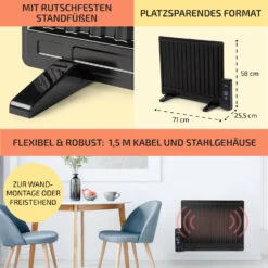 Wallander Ölradiator 600W Thermostat Ölheizung Ultraflach Schwarz -Haushaltsgeräte Geschäft 10033099 de 0006 usp