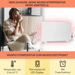 Wallander Ölradiator 800W Thermostat Ölheizung Ultraflach Weiß -Haushaltsgeräte Geschäft 10033100 de 0003 usp