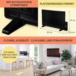 Wallander Ölradiator 800W Thermostat Ölheizung Ultraflach Schwarz -Haushaltsgeräte Geschäft 10033101 de 0006 usp