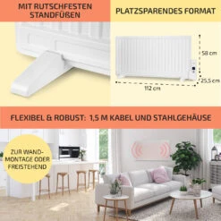 Wallander Ölradiator 1000W Thermostat Ölheizung Ultraflach Weiß -Haushaltsgeräte Geschäft 10033102 de 0006 usp