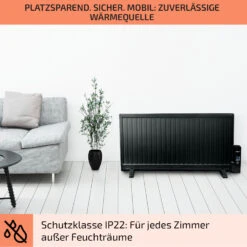 Wallander Ölradiator 1000W Thermostat Ölheizung Ultraflach Schwarz -Haushaltsgeräte Geschäft 10033103 de 0007 usp