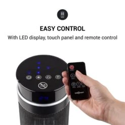 Heat Spike Turmheizgerät 1200/2200W 8h-Timer Thermostat Schwarz -Haushaltsgeräte Geschäft 10033141 yy 0004 logo oneConcept Heat Spike Turmheizgeraet schwarz