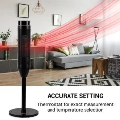 Heat Spike Turmheizgerät 1200/2200W 8h-Timer Thermostat Schwarz -Haushaltsgeräte Geschäft 10033141 yy 0007 logo oneConcept Heat Spike Turmheizgeraet schwarz