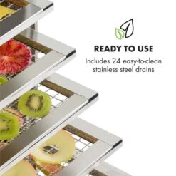 Master Jerky 24 Dörrautomat 5850W 40-90 °C 15h-Timer Edelstahl Silber -Haushaltsgeräte Geschäft 10033214 yy 0004 logo Klarstein Master Jerky 24 Doerrautomat silber