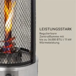 Goldflame Deluxe Terrassenheizstrahler 36.000BTU/11kW Mobil Edelstahl -Haushaltsgeräte Geschäft 10033278 yy 0003 logo Blumfeldt Goldflame Deluxe Heizstrahler schwarz