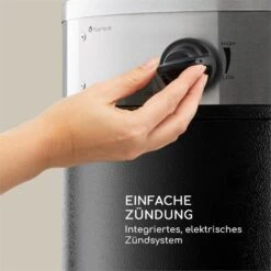 Goldflame Deluxe Terrassenheizstrahler 36.000BTU/11kW Mobil Edelstahl -Haushaltsgeräte Geschäft 10033278 yy 0004 logo Blumfeldt Goldflame Deluxe Heizstrahler schwarz