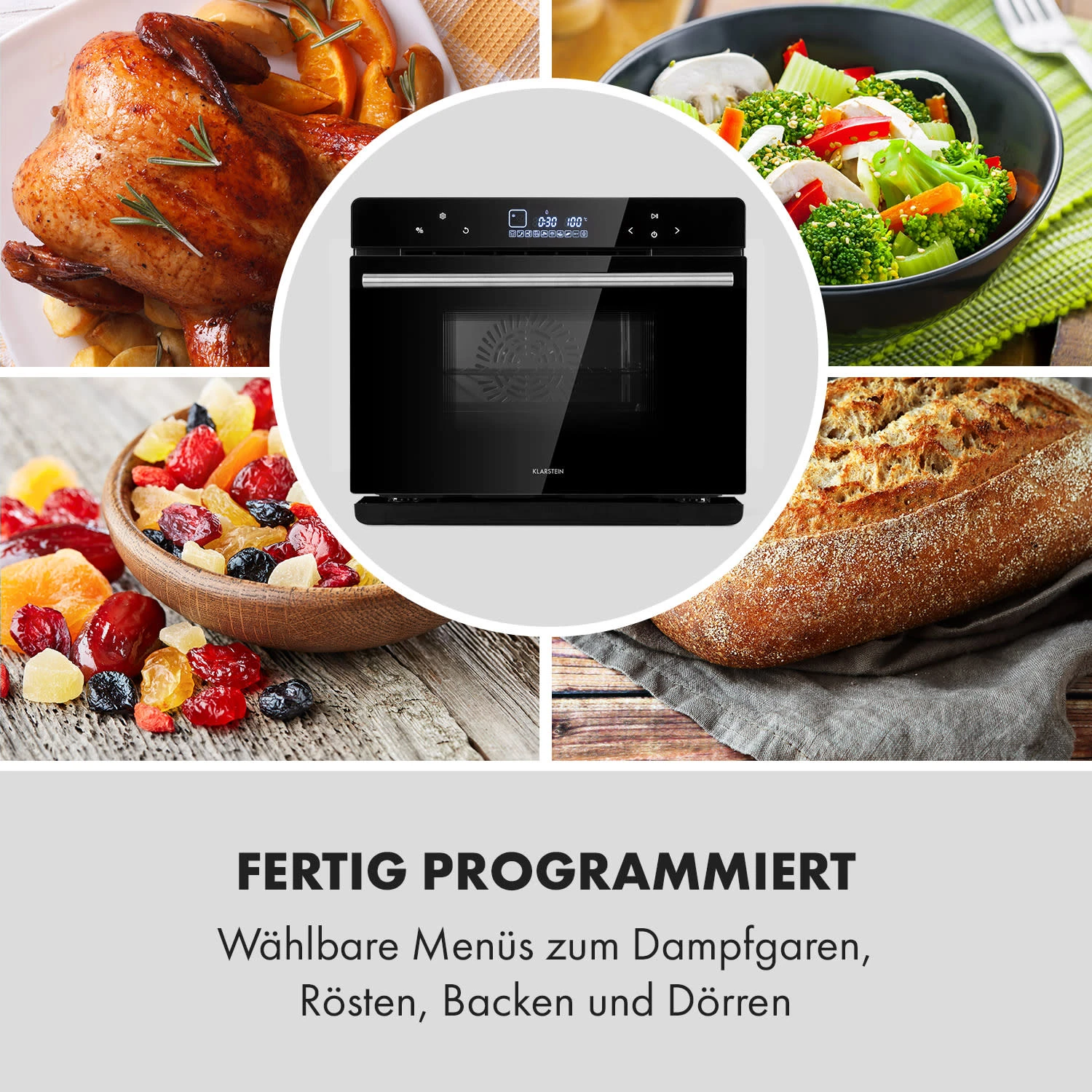 MasterFresh Dampfbackofen 230°C 24l Touch-Bedienfeld Schwarz 9 MasterFresh Dampfbackofen 230°C 24l Touch-Bedienfeld Schwarz – Bild 7