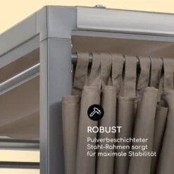 Eremitage Double Sunbed 2 Pers Stahl-Rahmen Sonnendach Vorhänge Taupe -Haushaltsgeräte Geschäft 10033316 de 0005 logo